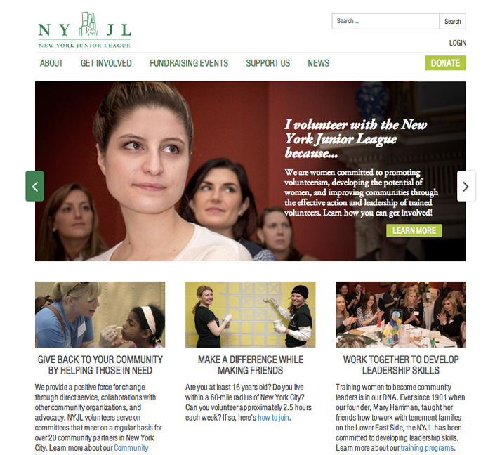 The New York Junior League's new website